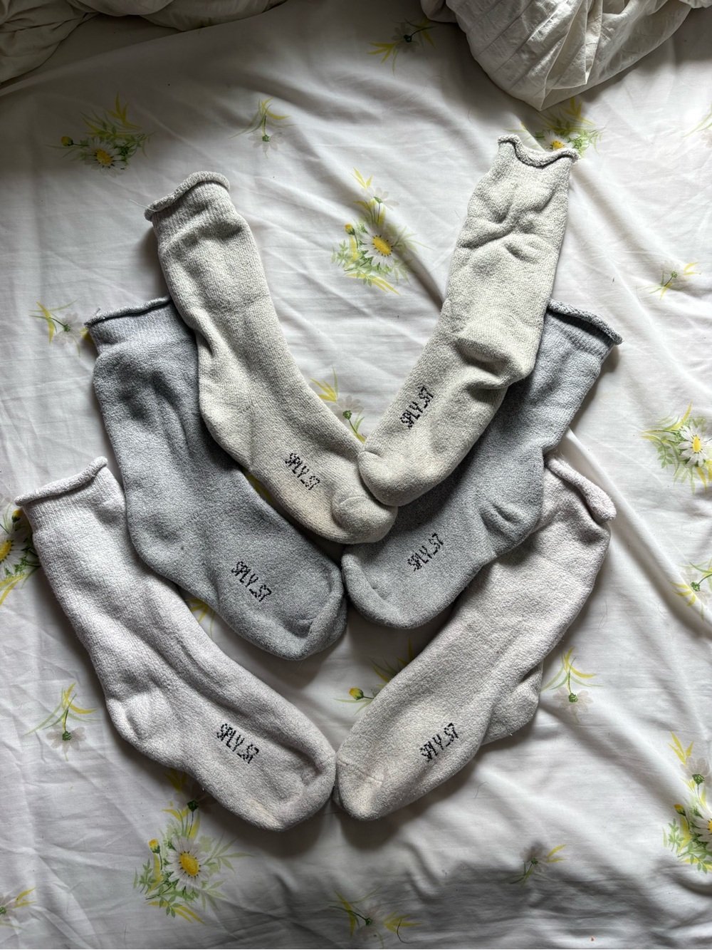 Yeezy Men's Neutral Crew Socks Pack - Gray, Cream, Light Gray